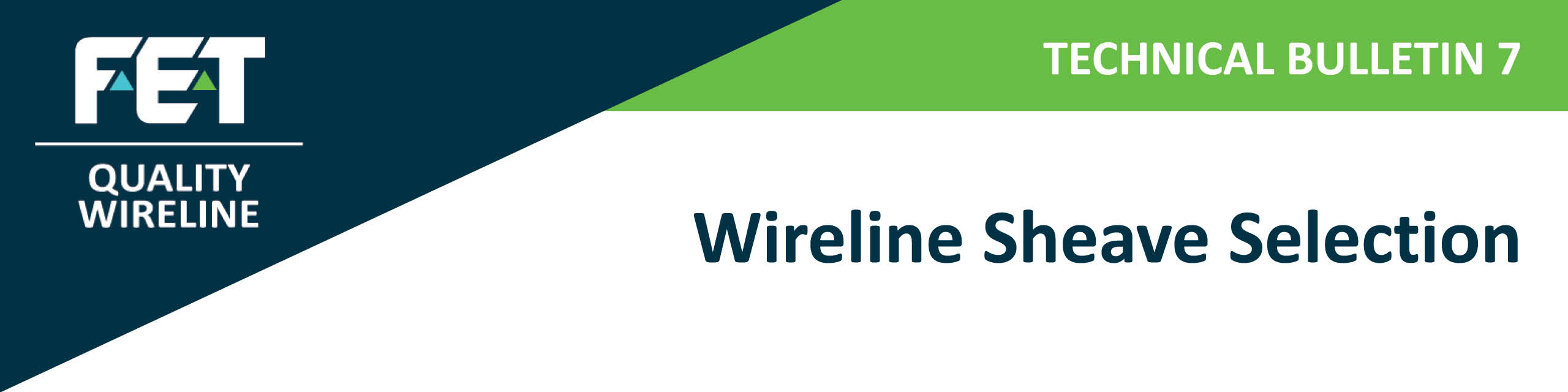 Tech Bulletin 7 ― Wireline Sheave Selection